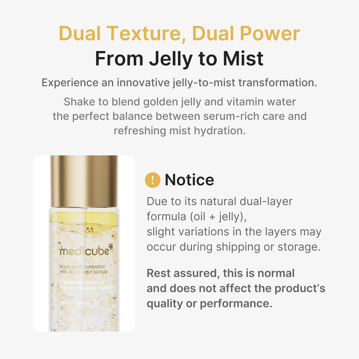 Kojic Acid Turmeric Vitamin Gold Jelly Mist Serum R0